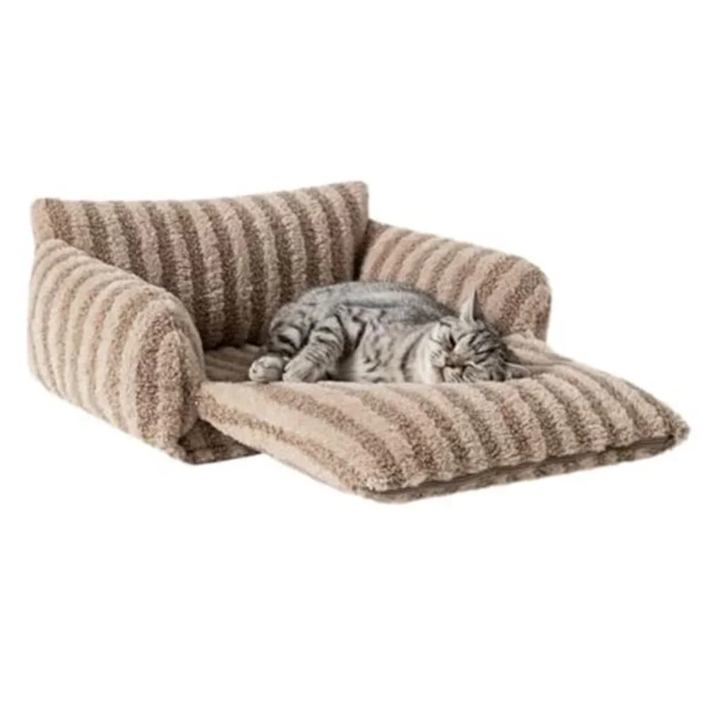 Fluffy Cat Bed Plush Pet Sofa Orthopedic Kitten Bed Small Dog Pet Bed Cushion